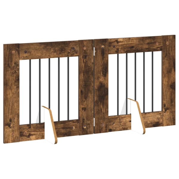 Hundgrind med ställningar 2 pcs Rökt ek 60 x 60 cm