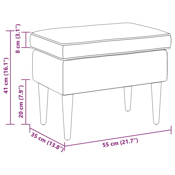 Fotpall Svart 55 x 35 x 41 cm Polyester