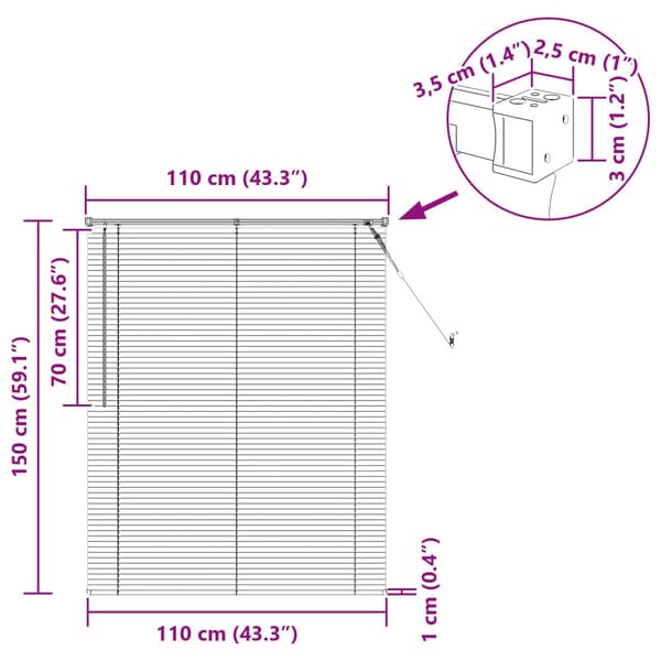Persienn Vit 150 x 110 cm PVC
