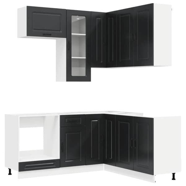Köksenhet KALMAR 8 pcs Svart Konstruerat trä