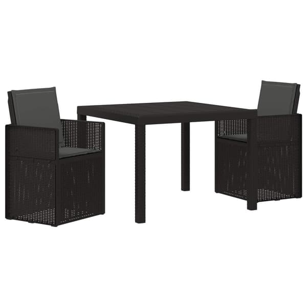 Trädgårdsmöbelset med kudde 3 pcs Antracit PP