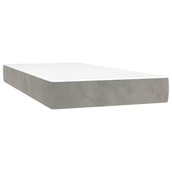 Ramsäng med madrass ljusgrå 80x200 cm sammet