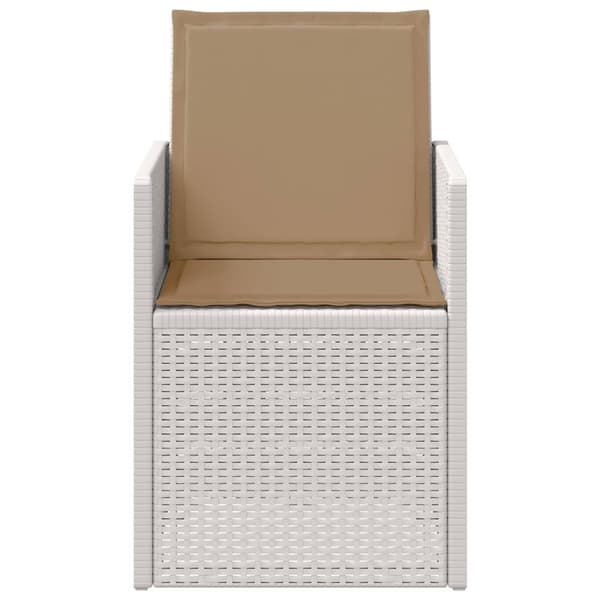 Trädgårdsmatstolar 2 pcs Vit och taupe PP