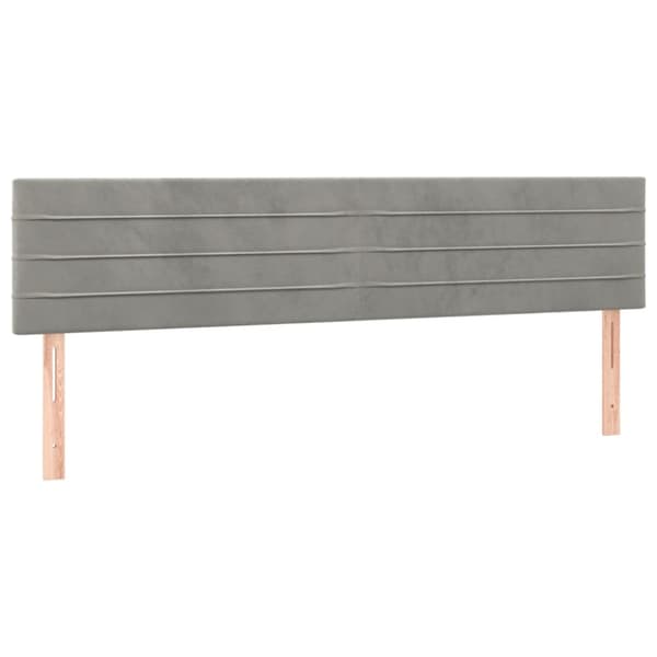 Ramsäng med madrass ljusgrå 200x200 cm sammet