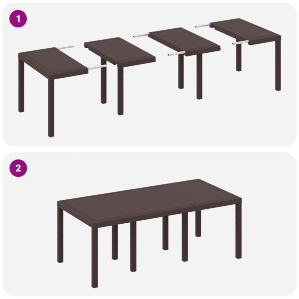 Trädgårdsmöbelset 9 pcs Brun Polypropylen