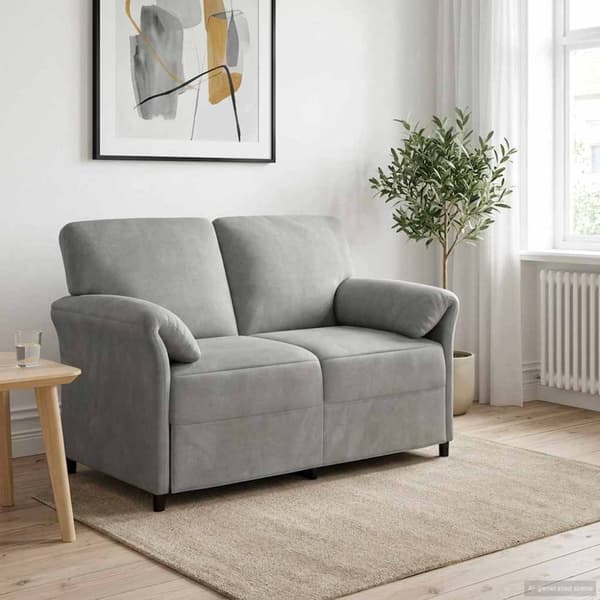 2-sits soffa Ljusgrå 138 x 83 x 95 cm Sammet
