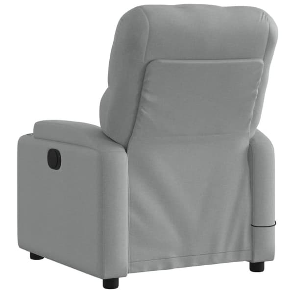Elektrisk massagefåtölj ljusgrå tyg