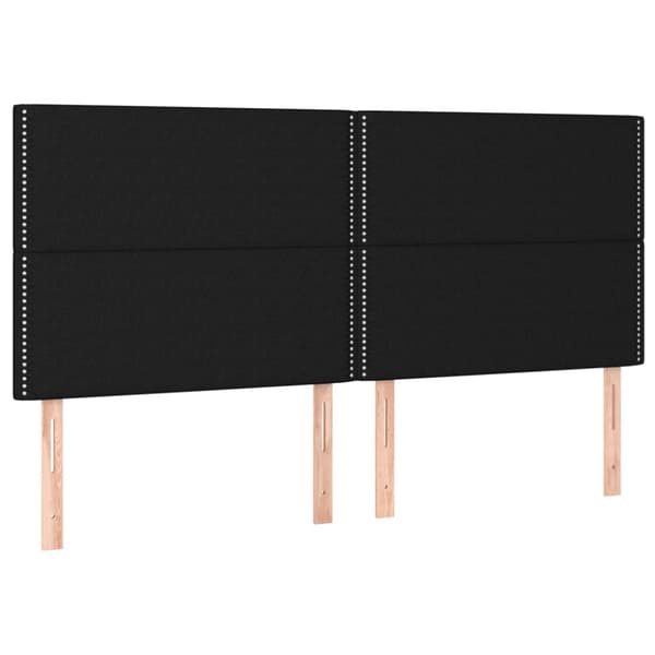 Ramsäng med madrass svart 160x200 cm tyg