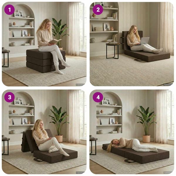 Fällbar Soffbed 90 x 67 x 45 cm Taupe