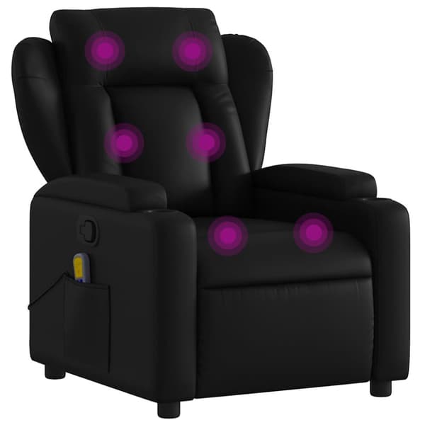 Massagefåtölj svart konstläder