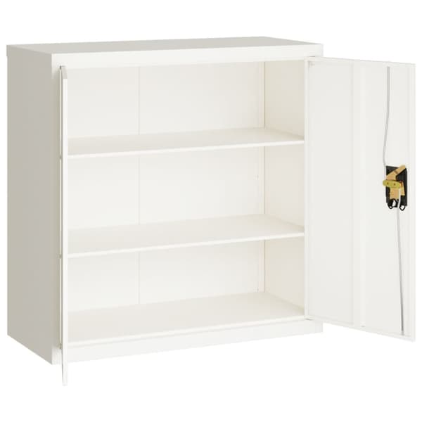 Dokumentskåp vit 90x40x90 cm stål