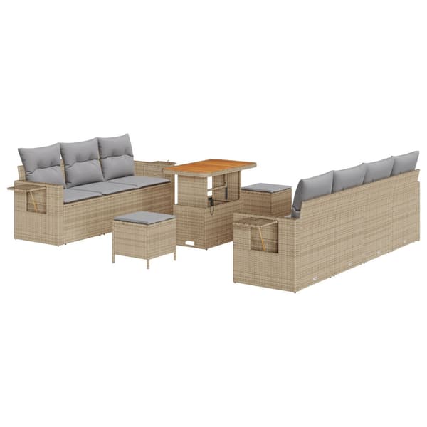 Trädgårdsoffset 10 pcs Beige konstrotting