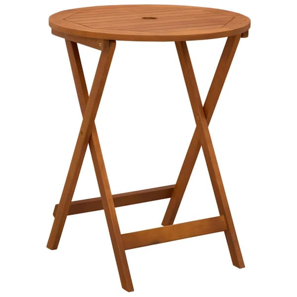 Hopfällbart trädgårdsbord Ø60x75 cm massivt eukalyptusträ