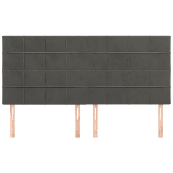 Sänggavel mörkgrå 200x5x118/128 cm sammet