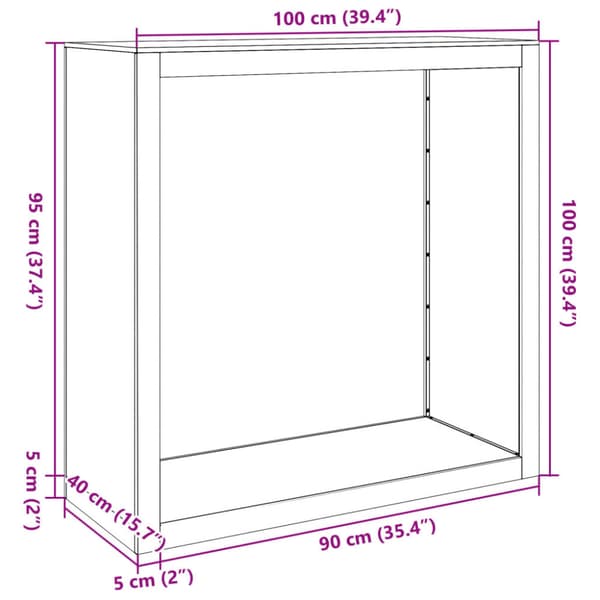 Vedställ vit 100x40x100 cm stål