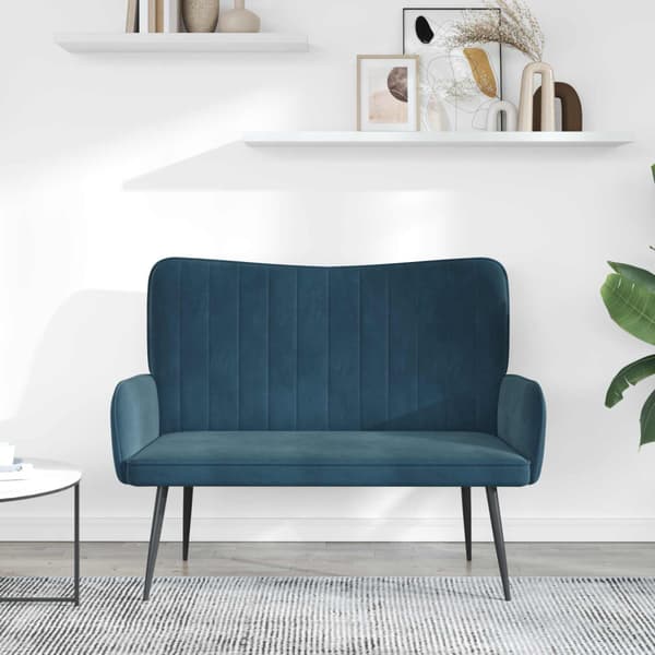 Tvåsitssoffa Blå 115 x 61 x 87 cm Sammet