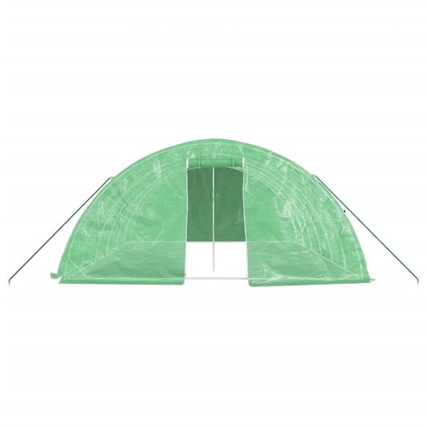 Växthus med stålram grön 30 m² 6x5x2,3 m