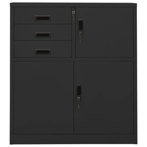 Dokumentskåp antracit 90x40x102 cm stål