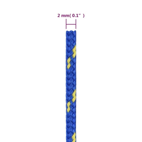 Båtlina blå 2 mm 25 m polypropen