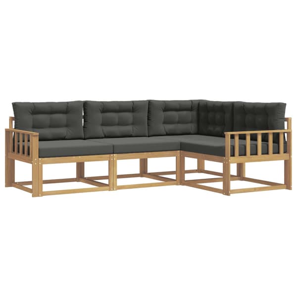 Utomhussoffset med kudde 3 pcs Vit och antracit Polyester