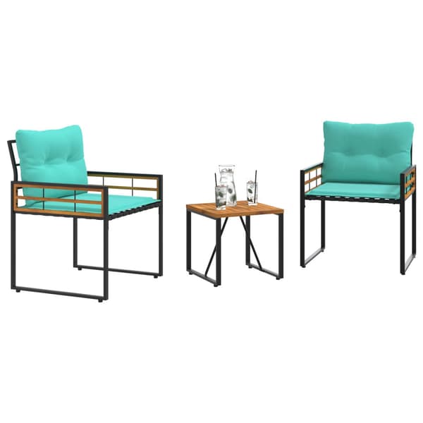 Utemöbelset med kudde 3 pcs Turkos