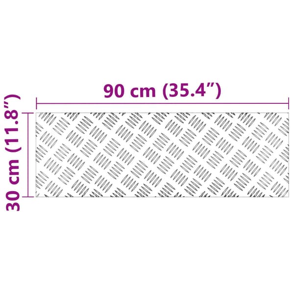 Trappsteg Rektangulär 4 pcs Silver 90 x 30 cm Aluminium