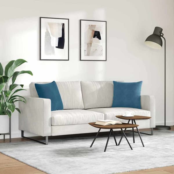 Sofakuddar 2 pcs Blå 45 x 45 cm Kordread tyg