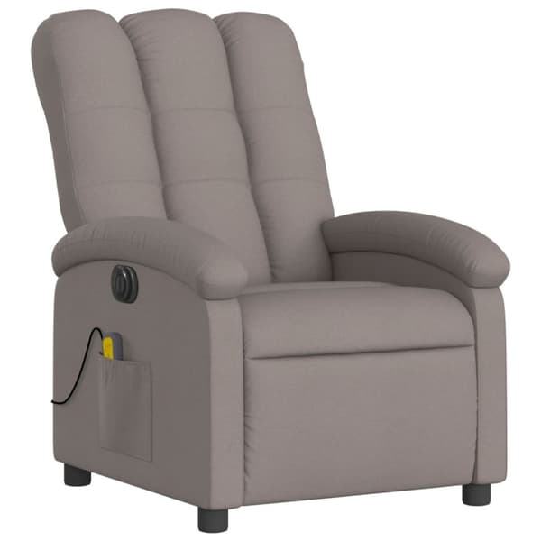 Elektrisk massagefåtölj taupe tyg