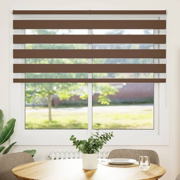Rullgardin zebra brun 155x100 cm tyg bredd 150,9 cm polyester