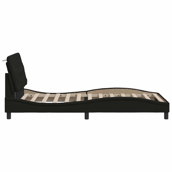 Bed Frame without Mattress Black 100x200 cm Fabric