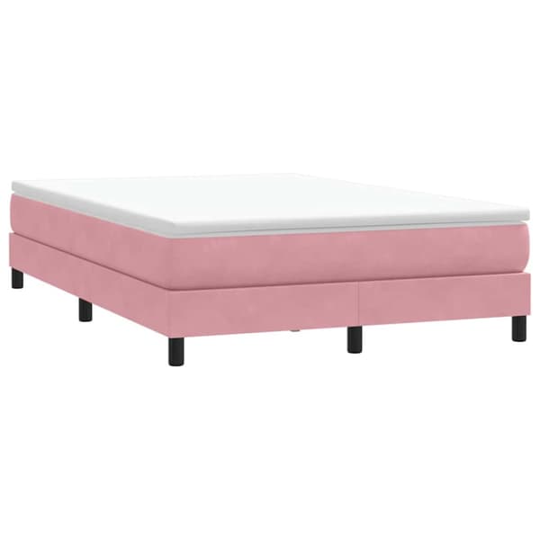 Ramsäng med madrass rosa 160x210 cm sammet