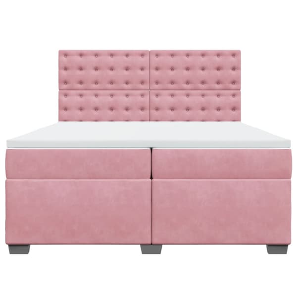 Ramsäng med madrass rosa 200x200 cm sammet