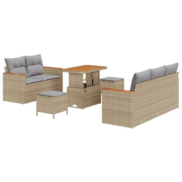 Trädgårdsoffset 8 pcs Beige konstrotting
