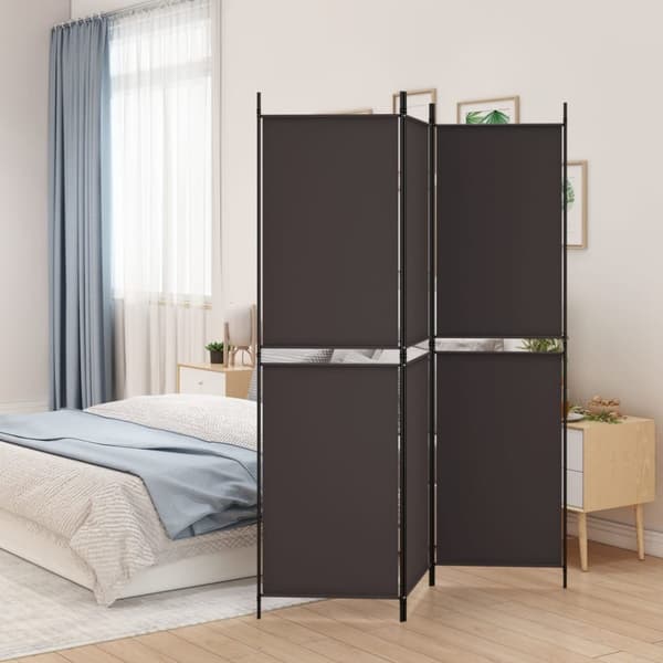 Rumsavdelare 3 paneler brun 150x180 cm tyg