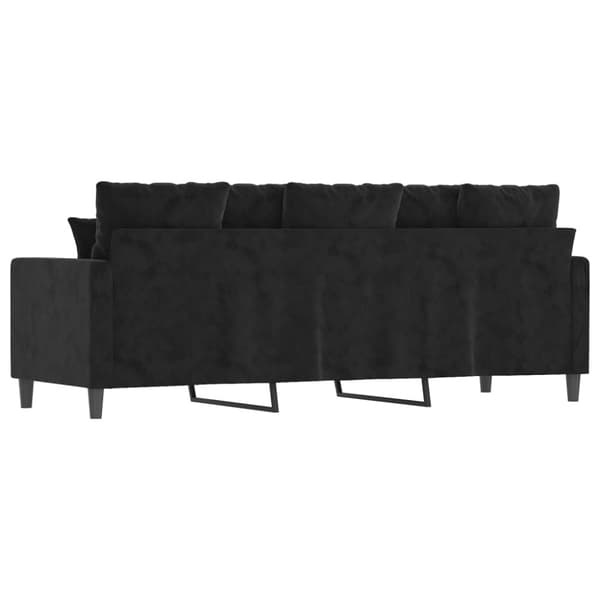 3-sitssoffa svart 180 cm sammet