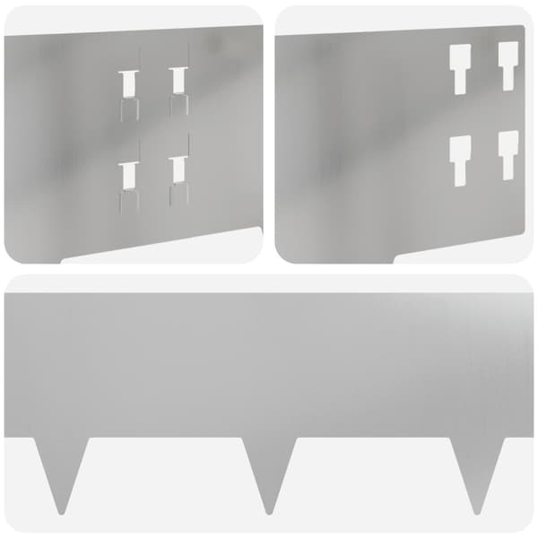 Kant för gräsmatta 20 pcs 100 x 20 cm Stål Silver