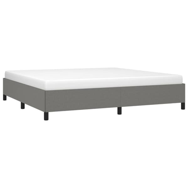 Sängram utan madrass mörkgrå 200x200 cm tyg