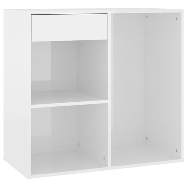 Sminkskåp vit högglans 80x40x75 cm konstruerat trä