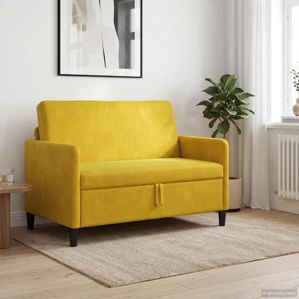 Soffa med förvaring Gul 122 x 78 x 87 cm Polyester