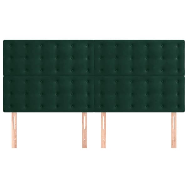 Sänggavel mörkgrön 180x5x118/128 cm sammet