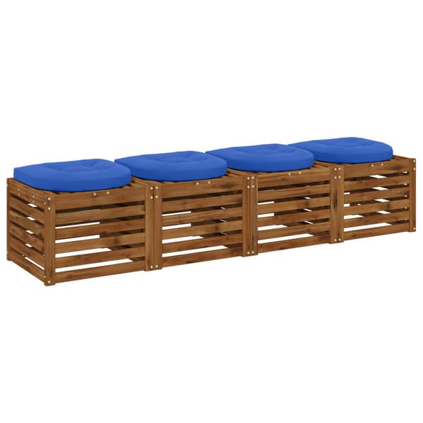 4-delade Sittdynor 4 st 100% Polyester Kungsblå 40 x 40 x 5 cm