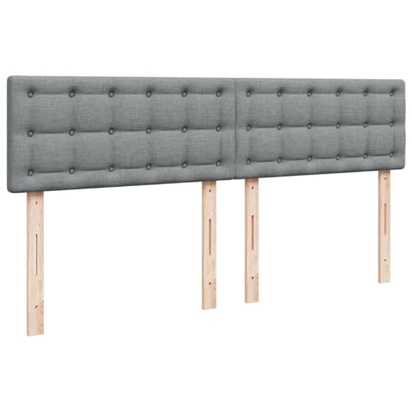 Ramsäng med madrass ljusgrå 180x200 cm tyg