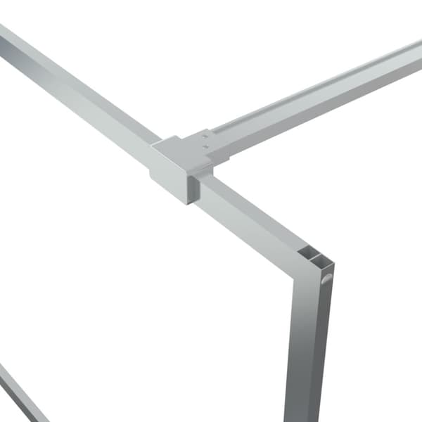 Duschvägg silver 100x195 cm klart ESG-glas