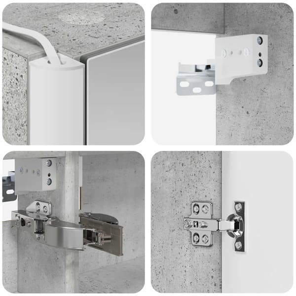 Badrumsskåpsset 5 pcs Betonggrå Konstruerat trä