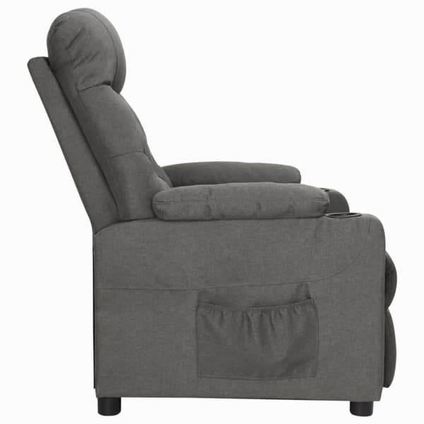 Reclinerfåtölj mörkgrå tyg