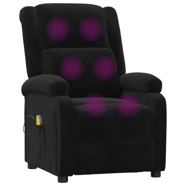 Massagefåtölj svart sammet
