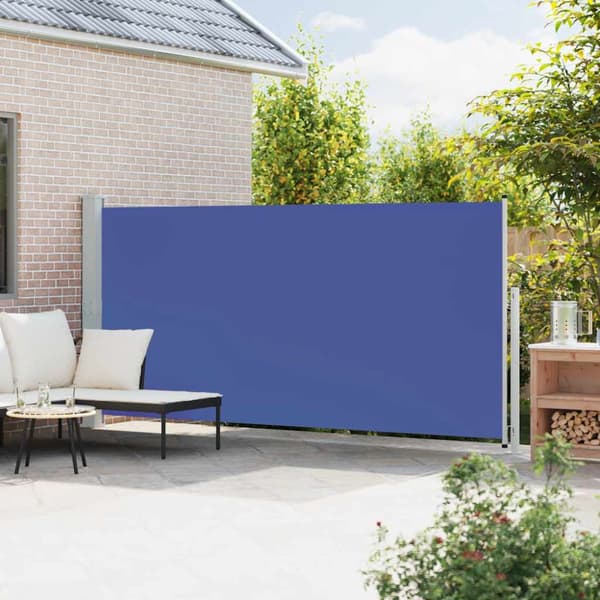 Infällbar sidomarkis 180x500 cm blå
