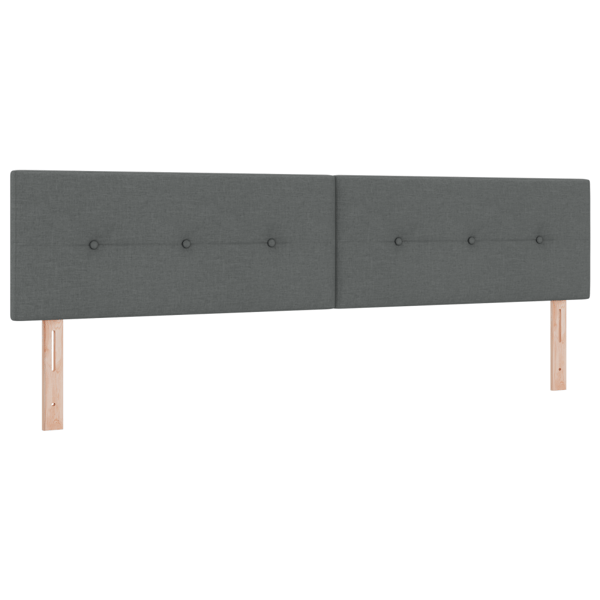 Bäddfjäder med LED-ljusslingor Mörkgrå 200 x 200 cm tyg