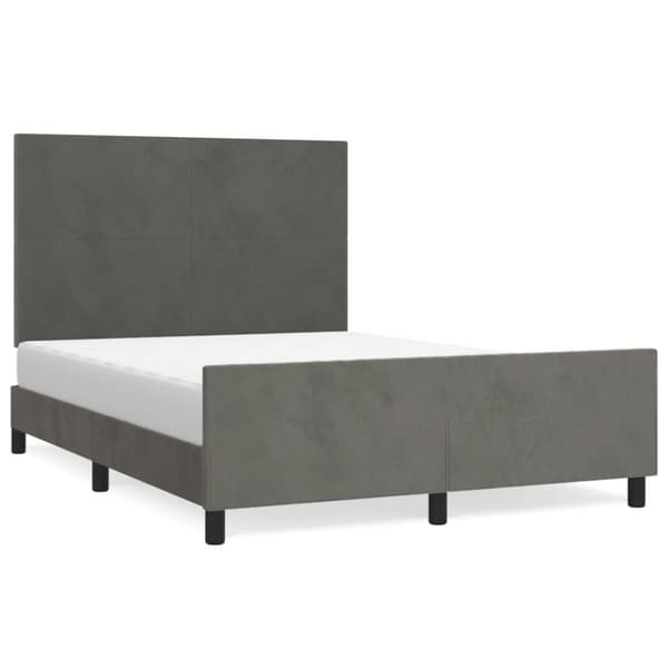 Sängram utan madrass mörkgrå 140x200 cm sammet