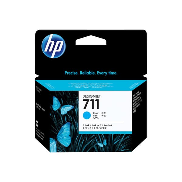 HP 711 - 3-pack - cyan - original - DesignJet - bläckpatron